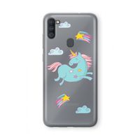 Vliegende eenhoorn: Samsung Galaxy A11 Transparant Hoesje