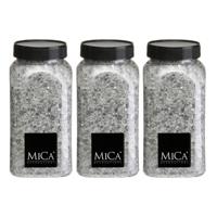 Mica Decorations decoratie stenen / granulaat - 3x - 650 ml - 1-2 mm - spiegel glas
