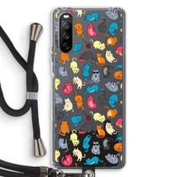 Kleurrijke katten: Sony Sony Xperia 10 III Transparant Hoesje met koord