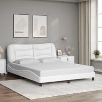 Bedframe zonder matras "Hvar" kunstleer wit 160x200 cm