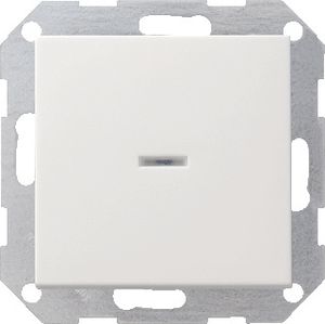 Gira System 55 1-voudig kunststof inbouw drukvlakschakelaar wissel schakelaar controle verlichting, wit (RAL9010)