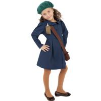 Smiffys Schoolmeisjes verkleedkleding kostuum - voor meisjes/meiden - met hoed en tas - jaren 40/50