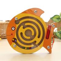 Kinderen puzzel Toy houten magnetische klein vis patroon dierlijke doolhof