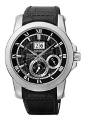 Horlogeband Seiko 7D56-0AB0 / SNP093P2 / L0C8011J0 Leder Zwart 21mm