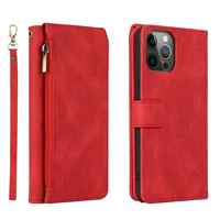 Samsung Galaxy S24 Plus hoesje - Bookcase - Pasjeshouder - Portemonnee - Rits - Kunstleer - Rood - thumbnail