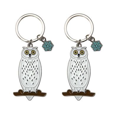 Dieren Sleutelhanger - 2x stuks - uil - metaal - 5 cm - Dieren cadeau artikelen - uilen