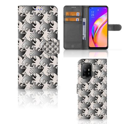OPPO Reno5 Z | A94 5G | Telefoonhoesje | Met pasjeshouder | Salamander Grey
