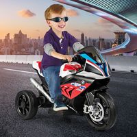 Elektrische Motorfiets 6V voor Kinderen van 3-8 Jaar 3 km/u met USB-Muzieklampje Motorvoertuig 3 Wielen met Comfortabele Stoel Rood - thumbnail