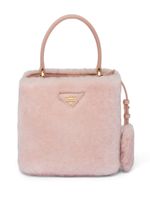 Prada mini sac Panier en peau lainée - Rose - thumbnail