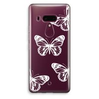 White butterfly: HTC U12+ Transparant Hoesje