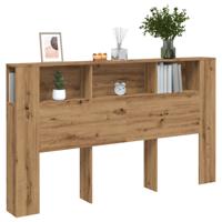Hoofdbordkast 180x18,5x102,5 cm bewerkt hout artisanaal eiken