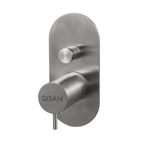 Inbouwkraan Qisani Flow Thermostatisch 2-weg Ovaal Geborsteld RVS