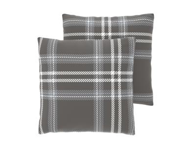 LIVARNO Set van 2 kussenslopen 50 x 60 cm (Grijs/geruit)