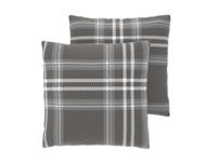 LIVARNO Set van 2 kussenslopen 50 x 60 cm (Grijs/geruit)