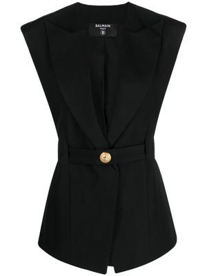 Balmain veste boutonnée à design sans manches - Noir