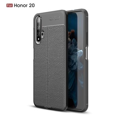 Litchi textuur TPU schokbestendig geval voor Huawei Honor 20 (zwart)