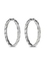 David Yurman anneaux Cable Edge en argent sterling sertis de diamants - thumbnail