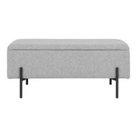 Robert - bank - lichtgrijs - polyester en multiplex - 100x40x45 cm