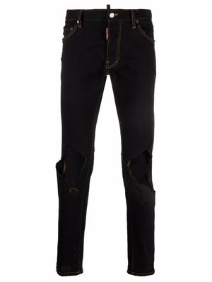 DSQUARED2 jean à effet usé - Noir