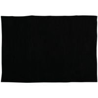 MSV Badkamerkleed/badmat tapijtje voor op de vloer - zwart - 50 x 80 cm - Microvezel - Badmatjes - thumbnail