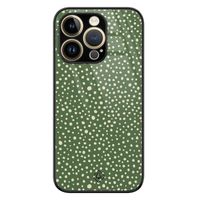 iPhone 14 Pro Max glazen hardcase - Green dots