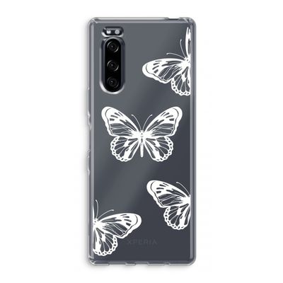 White butterfly: Sony Xperia 5 Transparant Hoesje