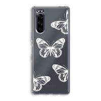 White butterfly: Sony Xperia 5 Transparant Hoesje
