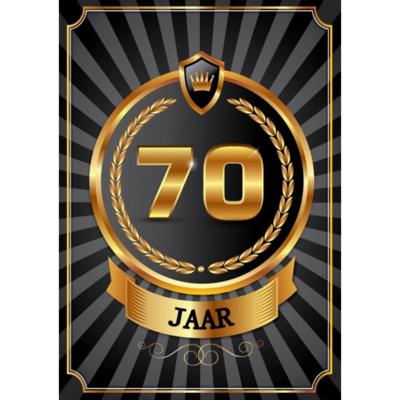 Verjaardag deurposter - 70 jaar - goud - 59 x 42 cm - leeftijd feestartikelen