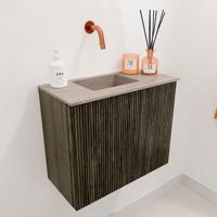 Toiletmeubel Mondiaz Joya Dlux | 50 cm | Meubelkleur Shadow | Faye wastafel Saba Wasbak Links | Zonder kraangat(en)