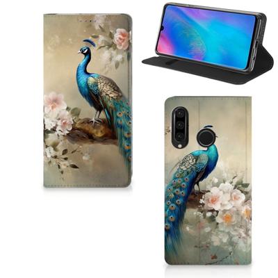 Smartphone hoesje voor Huawei P30 Lite New Edition Vintage Pauwen