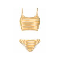 Protest gestreepte crop bikini Epic geel/wit - thumbnail