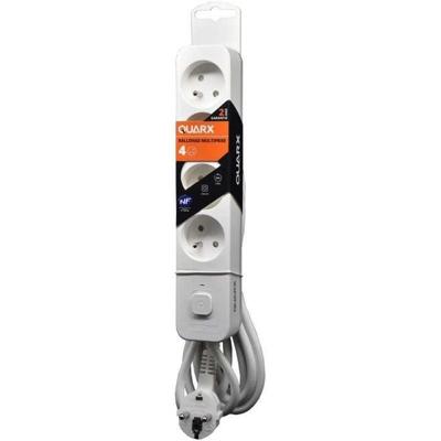 Stekkerdoos - QUARX - 4 stopcontacten - Met 3 USB-poorten, 1,5m kabel