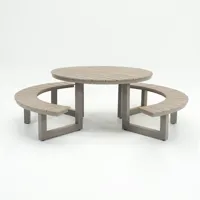 Vita Massa ronde picknicktafel taupe
