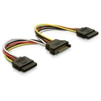 DeLOCK Cable Power SATA 15pin > 2x SATA HDD – straight 0,15 m - thumbnail
