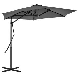 The Living Store Parasol Antraciet 300x230 cm Met Kruisvoet - UV-beschermend Polyester