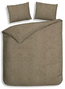 Heckett Lane Flanel Dekbedovertrek Franela Simply Taupe-2-persoons (200 x 200/220 cm)