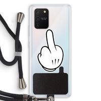 Middle finger black: Samsung Galaxy S10 Lite Transparant Hoesje met koord