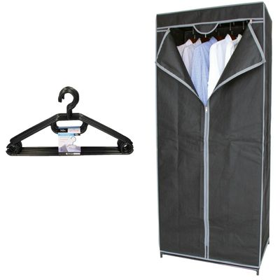 Mobiele kledingkast - 70 x 45 x 160 cm - incl. kledinghanger set 10x