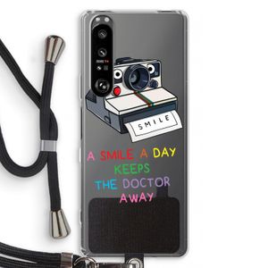 Smile: Sony Xperia 1 III Transparant Hoesje met koord