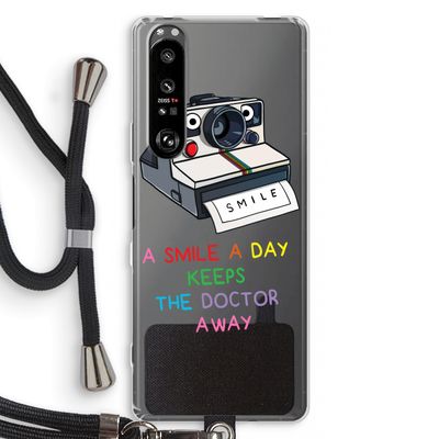 Smile: Sony Xperia 1 III Transparant Hoesje met koord