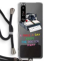 Smile: Sony Xperia 1 III Transparant Hoesje met koord