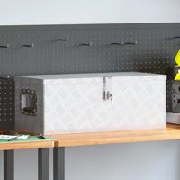 VidaXL Opbergbox 70x31x27 cm aluminium zilverkleurig