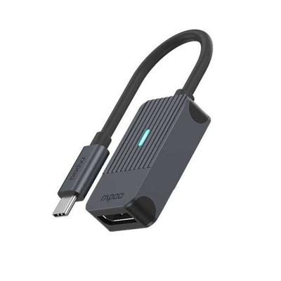 Rapoo USB-C Adapter, USB-C naar DisplayPort, grijs Desktop accessoire Zwart