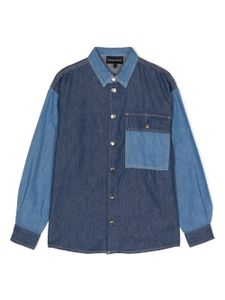 Emporio Armani Kids jupe en jean à design colour block - Bleu