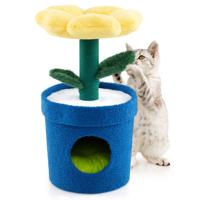 Kleine Krabpaal Bloemen-Platform & Kattenhol Kattenkrabpaal Kattenboom Geel