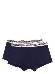 Moschino lot de deux boxers à bande logo - Bleu