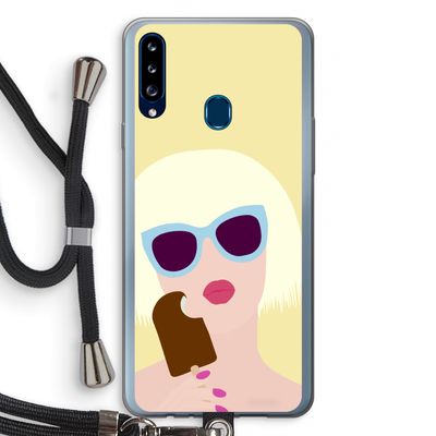 Ice cream: Samsung Galaxy A20s Transparant Hoesje met koord