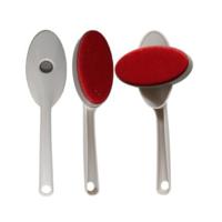 Gerimport Kledingborstel - L27 cm - wit/rood - pluizenborstel