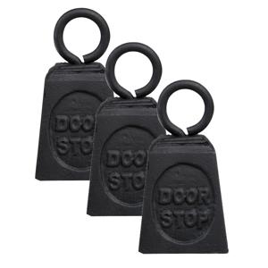 Esschert Design Deurstopper gewicht gietijzer - 3x stuks - zwart - 13 x 7 cm - Deurstop/deurvastzett