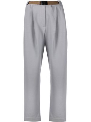 Brunello Cucinelli pantalon droit à taille ceinturée - Gris